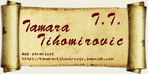 Tamara Tihomirović vizit kartica